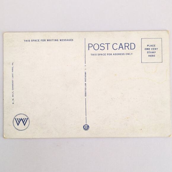 Vintage 1920s Postcard Steamer Pennsylvania on Conneaut Lake PA Ferry Boat - Picture 2 of 2